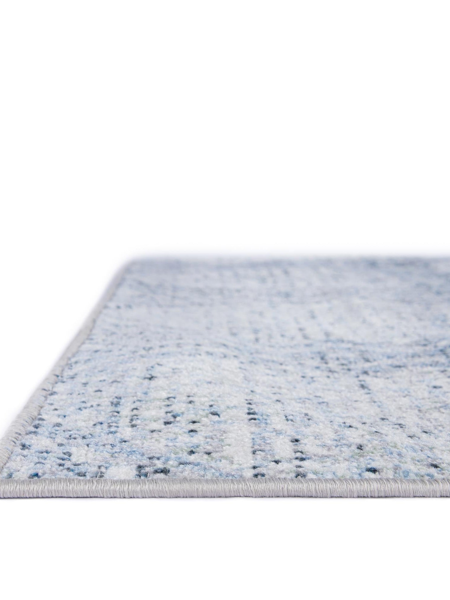 Washable Blue 2' 7 x 12' Kamala Washable Runner Area Rug Easy to Clean Stain Resistant & Durable 100% Polyester Spill-Friendly Carpet for Sale at Rug Engine