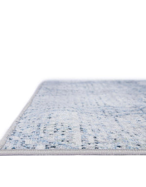 Washable Blue 2' 7 x 12' Kamala Washable Runner Area Rug Easy to Clean Stain Resistant & Durable 100% Polyester Spill-Friendly Carpet for Sale at Rug Engine
