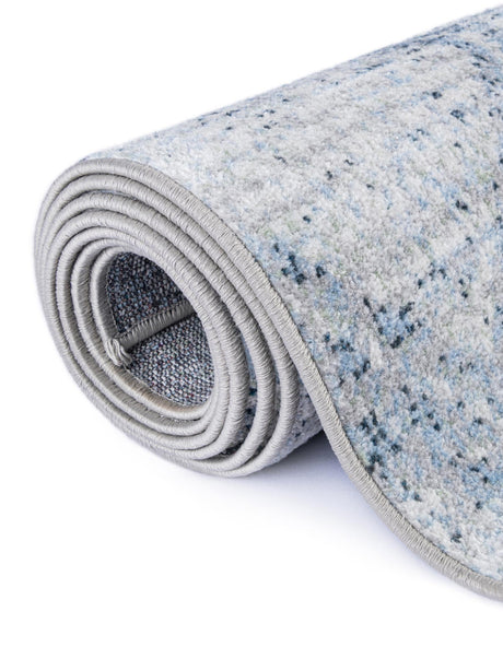 Washable Blue 2' x 8' Kamala Washable Runner Area Rug Easy to Clean Stain Resistant & Durable 100% Polyester Spill-Friendly Carpet for Sale at Rug Engine