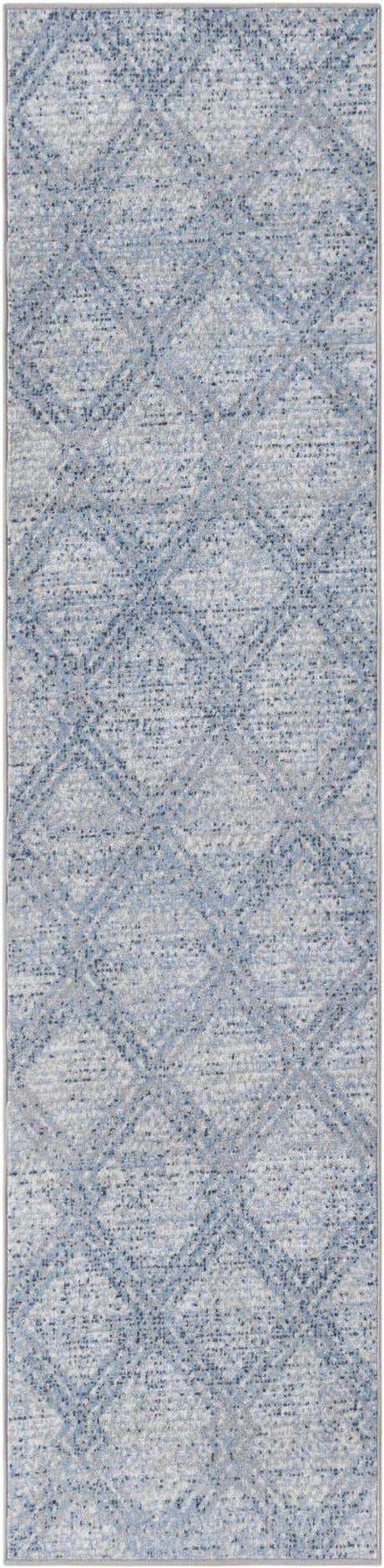 Blue 2' x 8' Kamala Washable Runner Rug