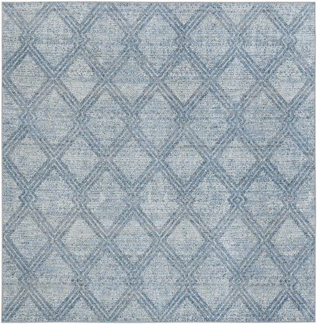Blue 8' x 8' Kamala Washable Square Rug