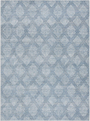 Blue 9' x 12' Kamala Washable Rectangle Rug