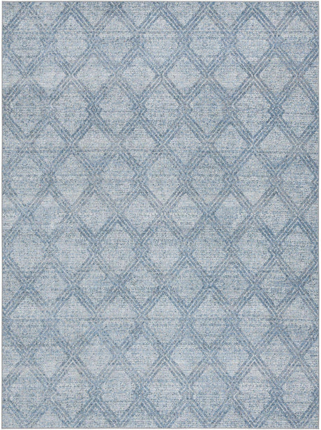 Blue 9' x 12' Kamala Washable Rectangle Rug