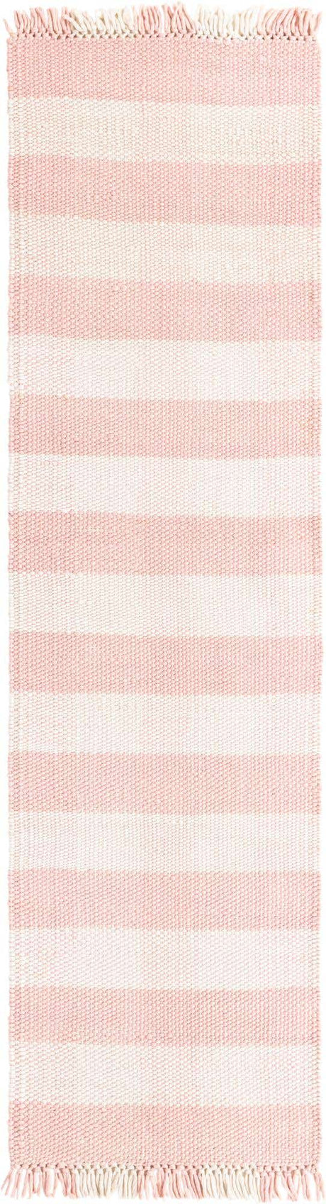 Pink 3' x 10' Eco Plaid Indoor Outdoor Washable Runner Rug