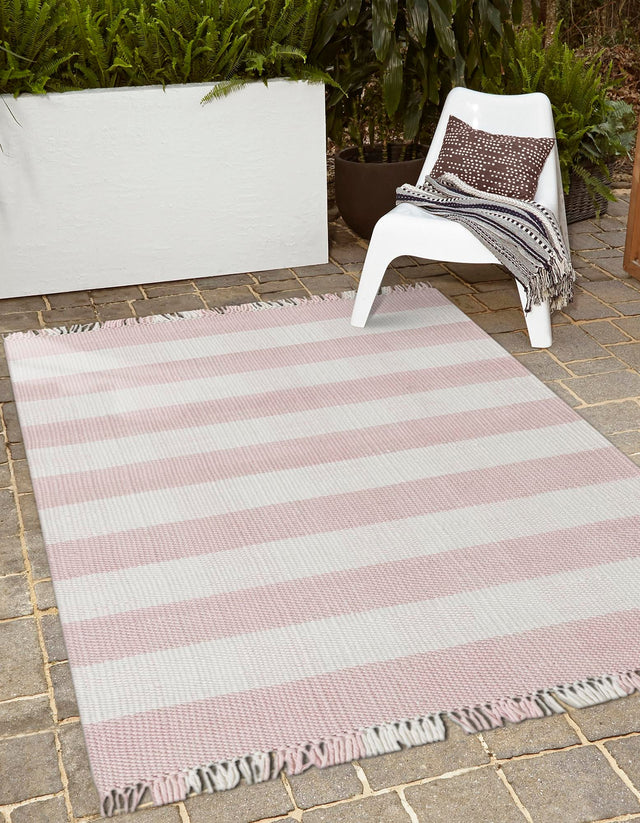 Washable Pink 9' x 12' Eco Plaid Indoor Outdoor Washable Rectangle Area Rug Easy to Clean Stain Resistant & Durable Weather Resistant for Patio, Deck, Terrace, Balcony, Porch 100% Recycled Plastic Bottles Carpet Mat for Sale at Rug Engine