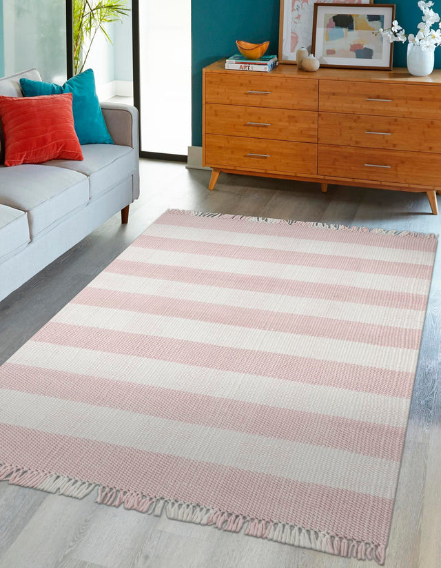 Washable Pink 9' x 12' Eco Plaid Indoor Outdoor Washable Rectangle Area Rug Easy to Clean Stain Resistant & Durable Weather Resistant for Patio, Deck, Terrace, Balcony, Porch 100% Recycled Plastic Bottles Carpet Mat for Sale at Rug Engine