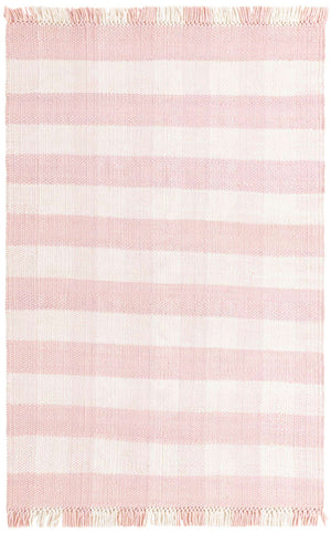 Pink 6' 1 x 9' Eco Plaid Indoor Outdoor Washable Rectangle Rug