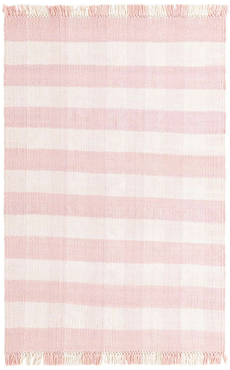 Pink 6' 1 x 9' Eco Plaid Indoor Outdoor Washable Rectangle Rug