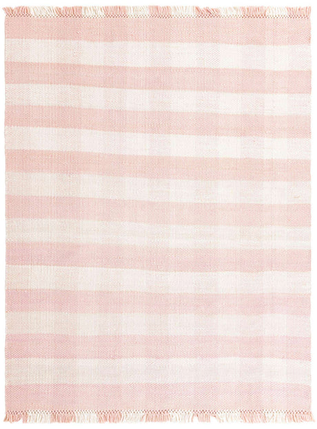 Pink 8' x 10' Eco Plaid Indoor Outdoor Washable Rectangle Rug