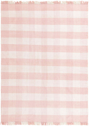 Washable Pink 9' x 12' Eco Plaid Indoor Outdoor Washable Rectangle Area Rug Easy to Clean Stain Resistant & Durable Weather Resistant for Patio, Deck, Terrace, Balcony, Porch 100% Recycled Plastic Bottles Carpet Mat for Sale at Rug Engine