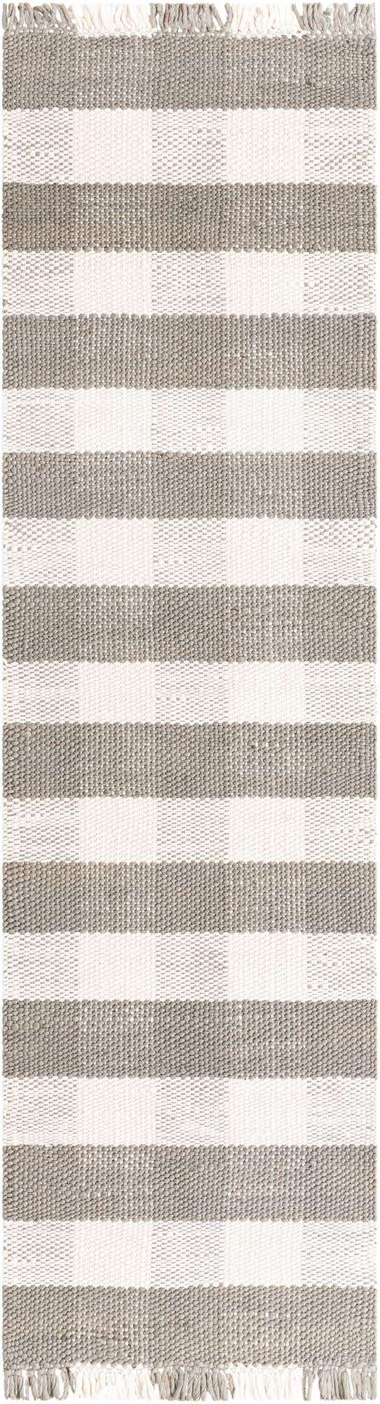 Gray 3' x 10' Eco Plaid Indoor Outdoor Washable Runner Rug