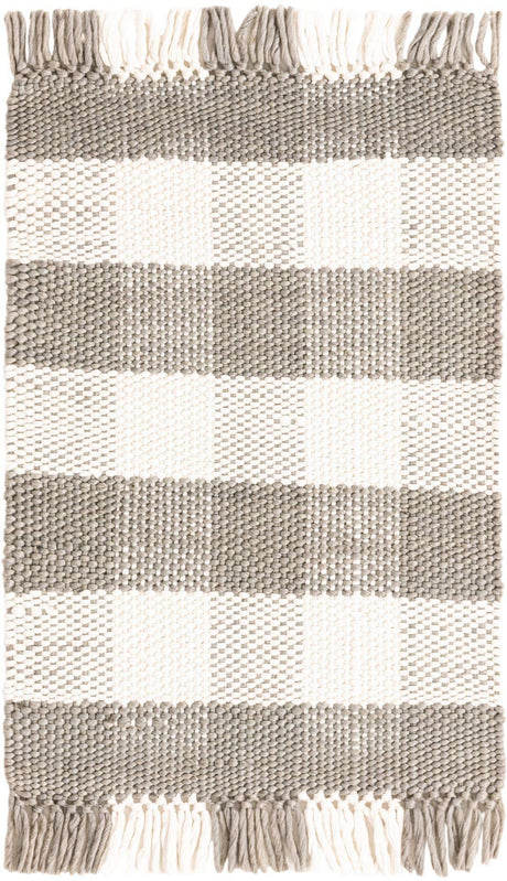 Gray 2' 2 x 3' 1 Eco Plaid Indoor Outdoor Washable Rectangle Rug