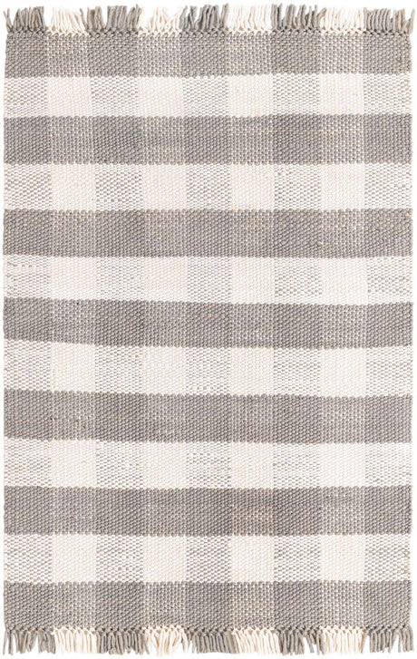 Gray 4' 1 x 6' 1 Eco Plaid Indoor Outdoor Washable Rectangle Rug