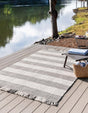 Gray 9' x 12' Eco Plaid Indoor Outdoor Washable Rectangle Rug