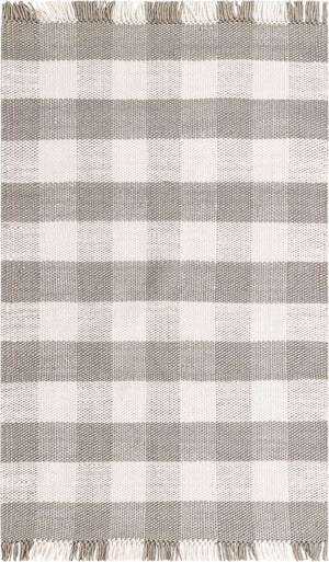 Gray 5' 3 x 8' Eco Plaid Indoor Outdoor Washable Rectangle Rug