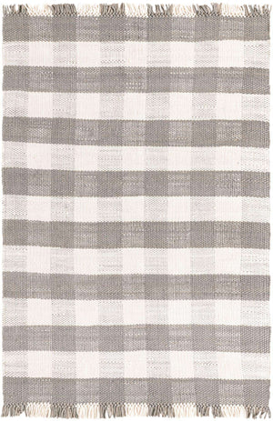 Gray 6' 1 x 9' Eco Plaid Indoor Outdoor Washable Rectangle Rug