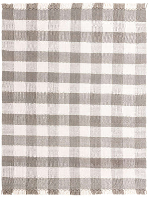 Gray 8' x 10' Eco Plaid Indoor Outdoor Washable Rectangle Rug