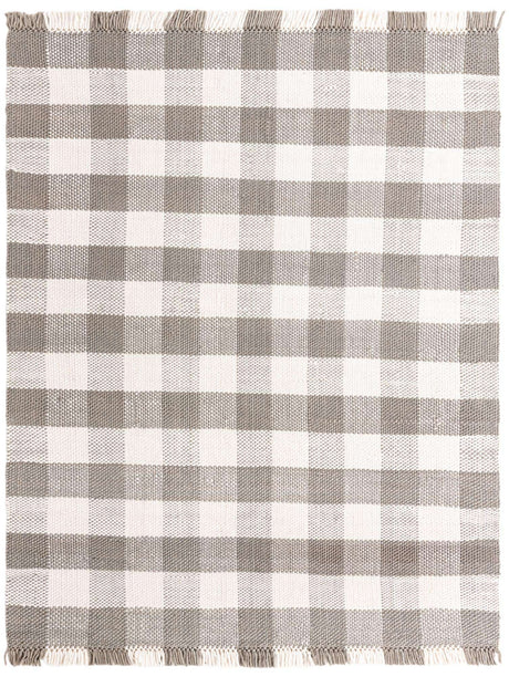 Gray 8' x 10' Eco Plaid Indoor Outdoor Washable Rectangle Rug