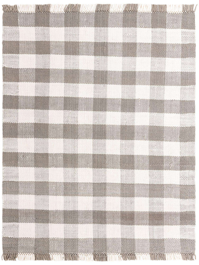 Gray 8' x 10' Eco Plaid Indoor Outdoor Washable Rectangle Rug