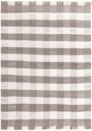 Gray 9' x 12' Eco Plaid Indoor Outdoor Washable Rectangle Rug
