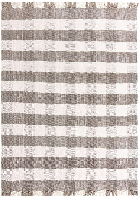 Gray 9' x 12' Eco Plaid Indoor Outdoor Washable Rectangle Rug
