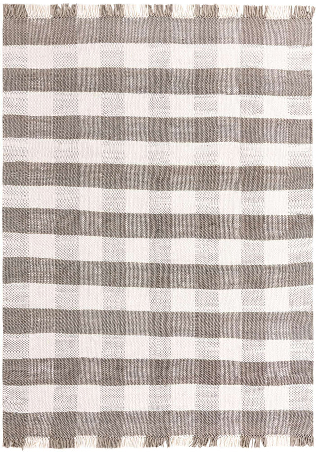 Gray 9' x 12' Eco Plaid Indoor Outdoor Washable Rectangle Rug
