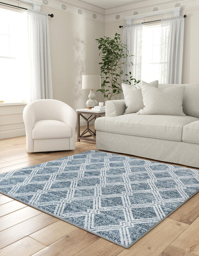 Washable Ivory 7' 10 x 7' 10 Kamala Washable Square Area Rug Easy to Clean Stain Resistant & Durable 100% Polyester Spill-Friendly Carpet for Sale at Rug Engine