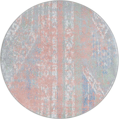 Washable Multicolor 3' 3 x 3' 3 Kamala Washable Round Area Rug Easy to Clean Stain Resistant & Durable 100% Polyester Spill-Friendly Carpet for Sale at Rug Engine
