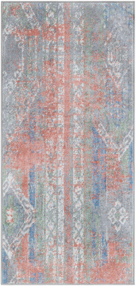 Multicolor 2' x 4' 1 Kamala Washable Runner Rug