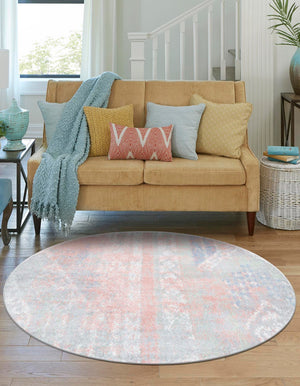 Washable Multicolor 7' 10 x 7' 10 Kamala Washable Round Area Rug Easy to Clean Stain Resistant & Durable 100% Polyester Spill-Friendly Carpet for Sale at Rug Engine