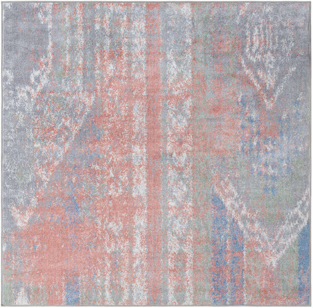 Washable Multicolor 5' 3 x 5' 3 Kamala Washable Square Area Rug Easy to Clean Stain Resistant & Durable 100% Polyester Spill-Friendly Carpet for Sale at Rug Engine