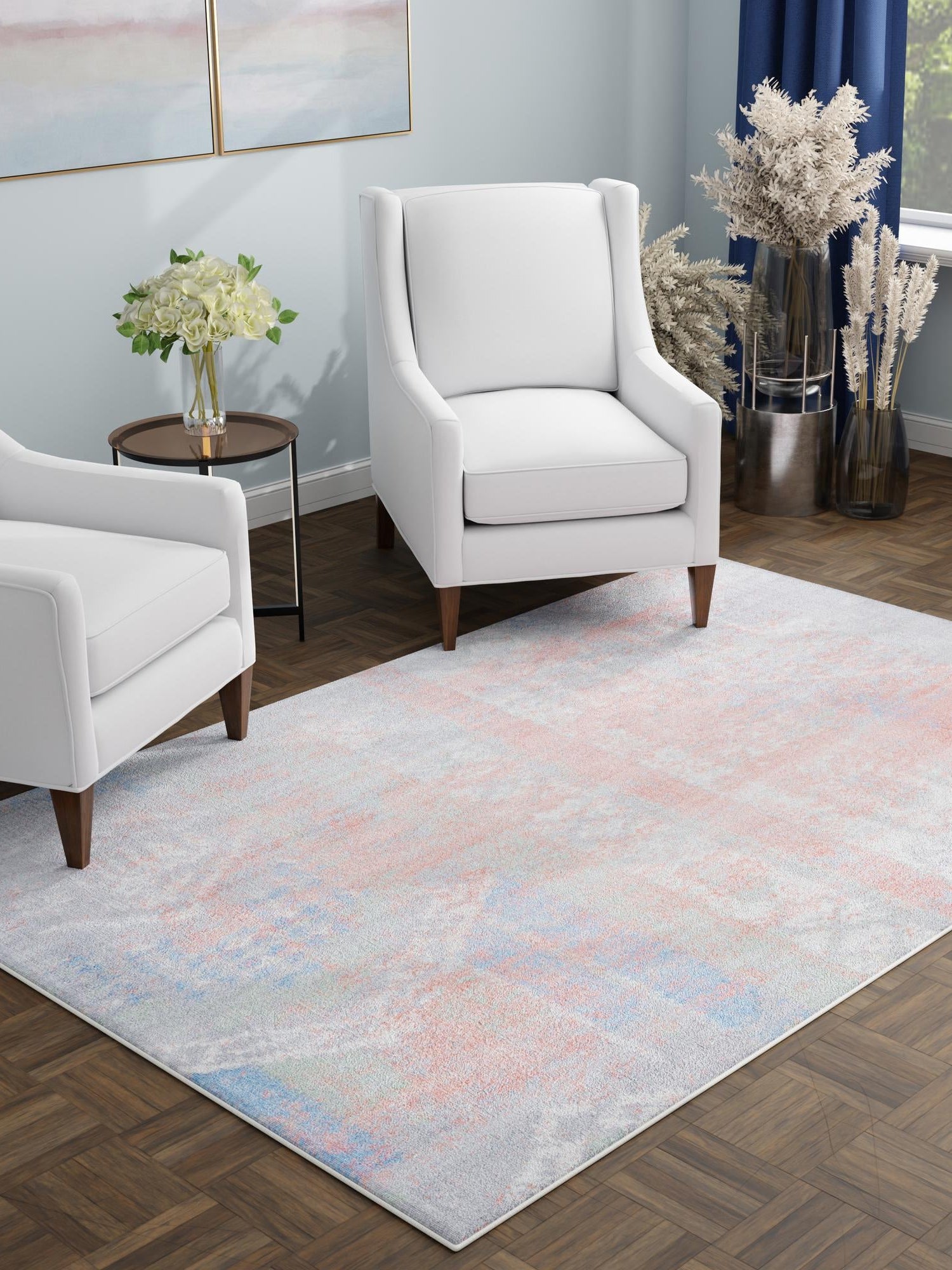 Washable Multicolor 6' 1 x 9' Kamala Washable Rectangle Area Rug Easy to Clean Stain Resistant & Durable 100% Polyester Spill-Friendly Carpet for Sale at Rug Engine