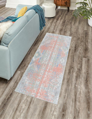 Washable Multicolor 2' x 8' Kamala Washable Runner Area Rug Easy to Clean Stain Resistant & Durable 100% Polyester Spill-Friendly Carpet for Sale at Rug Engine