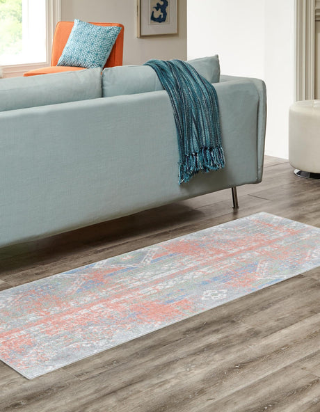 Washable Multicolor 2' x 4' 1 Kamala Washable Runner Area Rug Easy to Clean Stain Resistant & Durable 100% Polyester Spill-Friendly Carpet for Sale at Rug Engine