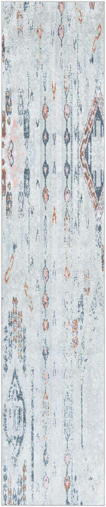 Ivory Gray 3' x 12' Kamala Washable Runner Rug