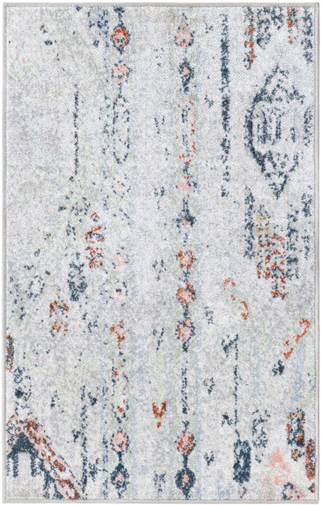 Ivory Gray 2' x 3' 1 Kamala Washable Rectangle Rug