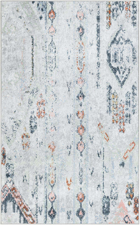 Ivory Gray 4' 1 x 6' 1 Kamala Washable Rectangle Rug