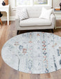 Washable Ivory Gray 5' 3 x 5' 3 Kamala Washable Round Area Rug Easy to Clean Stain Resistant & Durable 100% Polyester Spill-Friendly Carpet for Sale at Rug Engine