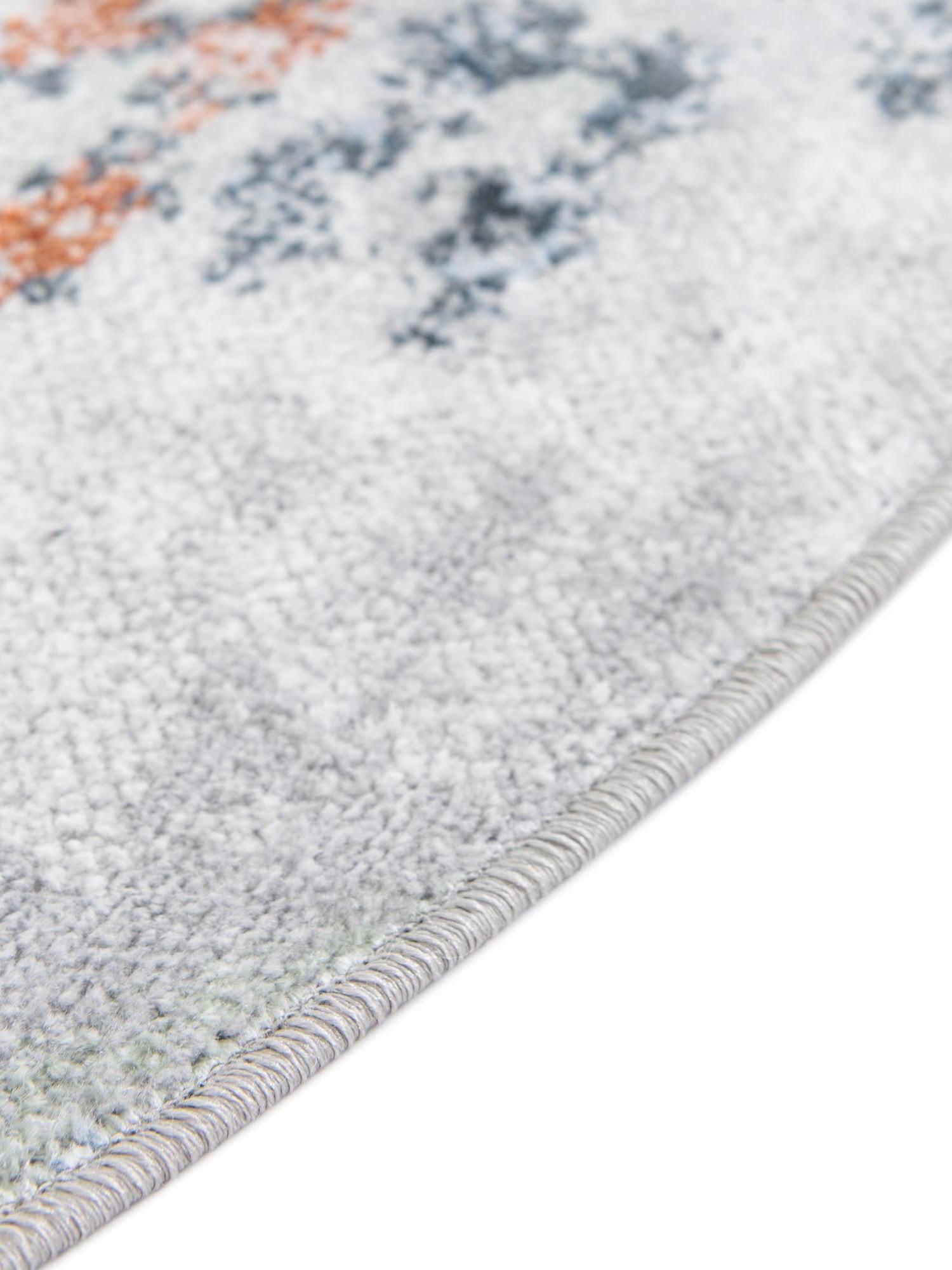 Washable Ivory Gray 5' 3 x 5' 3 Kamala Washable Round Area Rug Easy to Clean Stain Resistant & Durable 100% Polyester Spill-Friendly Carpet for Sale at Rug Engine