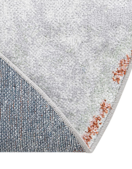 Washable Ivory Gray 7' 10 x 7' 10 Kamala Washable Round Area Rug Easy to Clean Stain Resistant & Durable 100% Polyester Spill-Friendly Carpet for Sale at Rug Engine