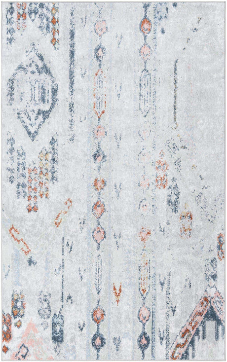 Ivory Gray 5' 3 x 8' Kamala Washable Rectangle Rug