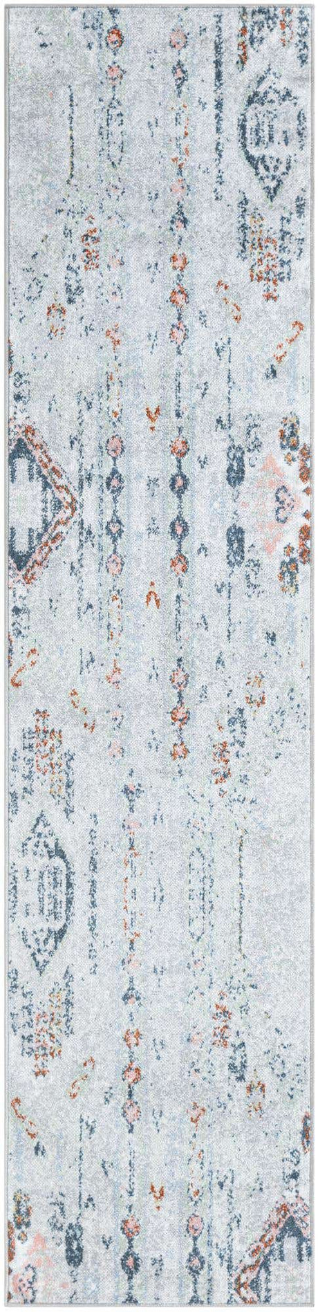 Ivory Gray 2' x 8' Kamala Washable Runner Rug