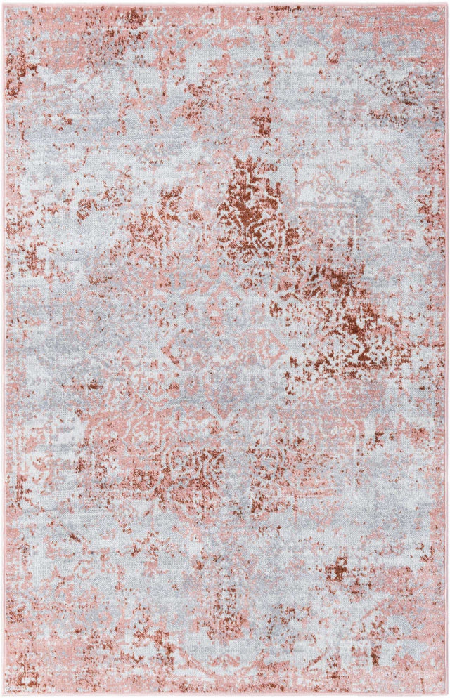 Washable Rose Pink 4' 1 x 6' 1 Kamala Washable Rectangle Area Rug Easy to Clean Stain Resistant & Durable 100% Polyester Spill-Friendly Carpet for Sale at Rug Engine