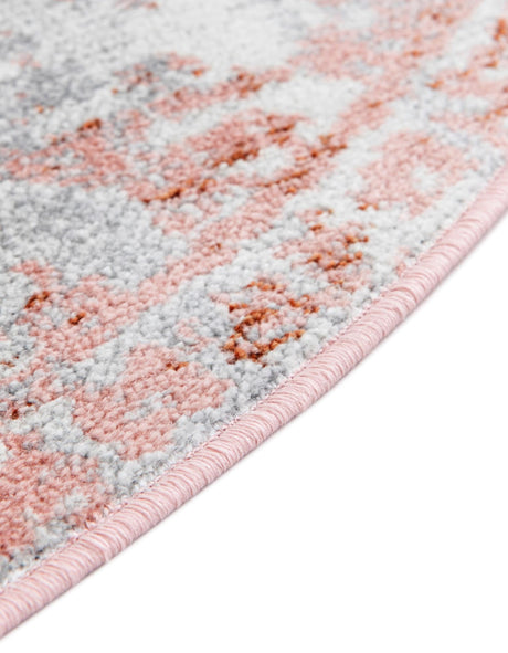 Washable Rose Pink 3' 3 x 3' 3 Kamala Washable Round Area Rug Easy to Clean Stain Resistant & Durable 100% Polyester Spill-Friendly Carpet for Sale at Rug Engine