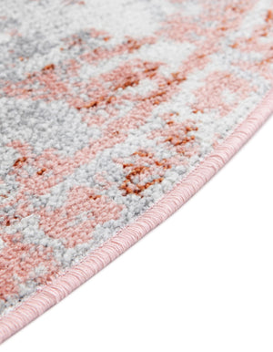 Washable Rose Pink 5' 3 x 5' 3 Kamala Washable Round Area Rug Easy to Clean Stain Resistant & Durable 100% Polyester Spill-Friendly Carpet for Sale at Rug Engine