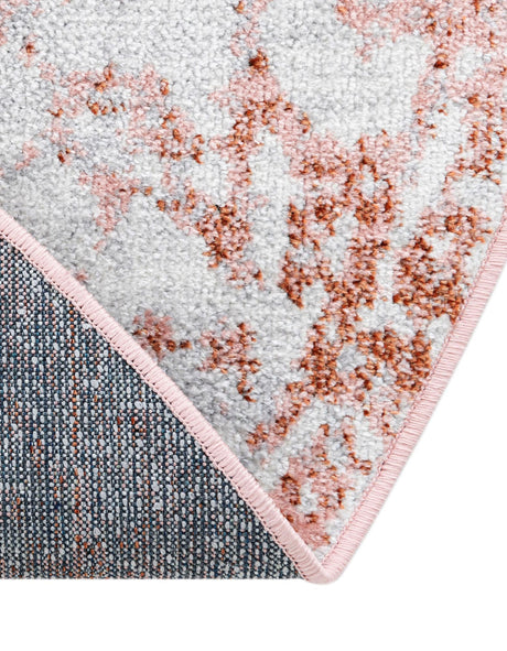 Washable Rose Pink 7' 10 x 7' 10 Kamala Washable Round Area Rug Easy to Clean Stain Resistant & Durable 100% Polyester Spill-Friendly Carpet for Sale at Rug Engine