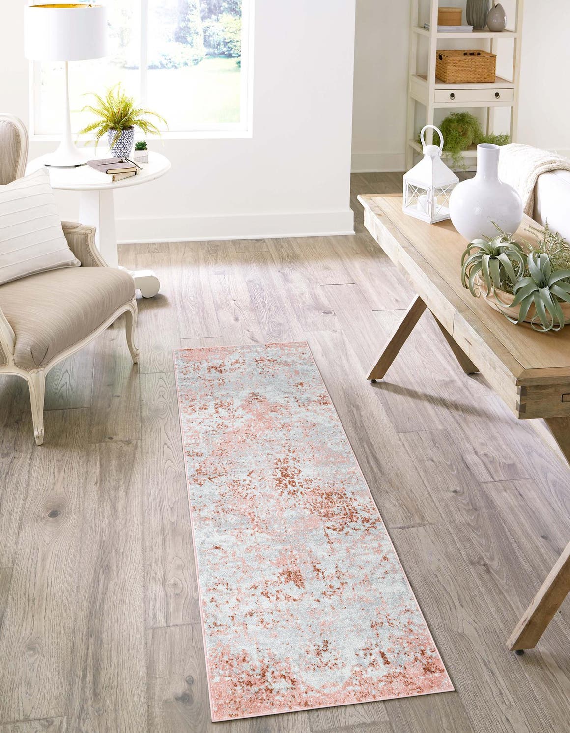 Washable Rose Pink 2' x 6' 1 Kamala Washable Runner Area Rug Easy to Clean Stain Resistant & Durable 100% Polyester Spill-Friendly Carpet for Sale at Rug Engine