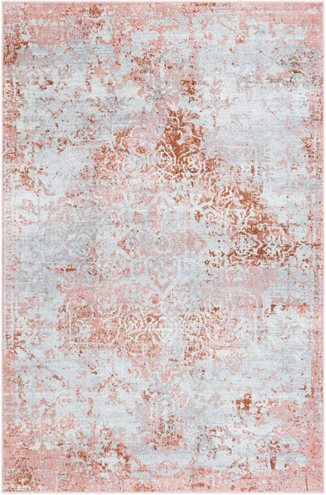 Rose Pink 6' 1 x 9' Kamala Washable Rectangle Rug