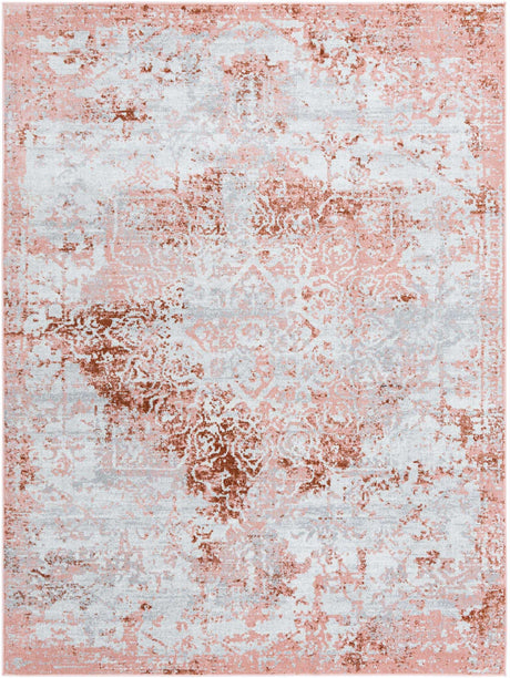 Rose Pink 8' x 10' Kamala Washable Rectangle Rug