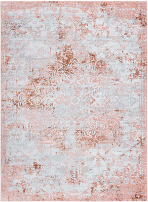 Washable Rose Pink 9' x 12' Kamala Washable Rectangle Area Rug Easy to Clean Stain Resistant & Durable 100% Polyester Spill-Friendly Carpet for Sale at Rug Engine